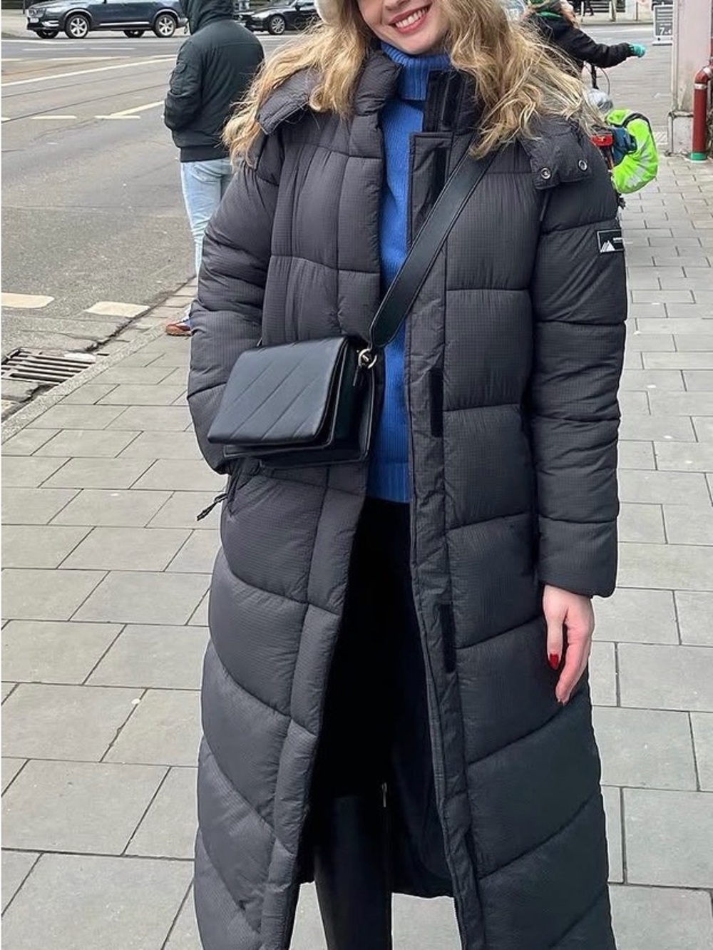 Superdry Long Black Quilted Puffer Coat with Hood